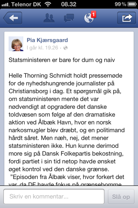 Pia K kritiserer HTS
