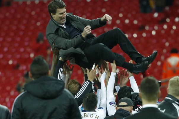 Michael Laudrup var sikker på sejren allerede i starten af anden halvleg. Foto: EDDIE KEOGH