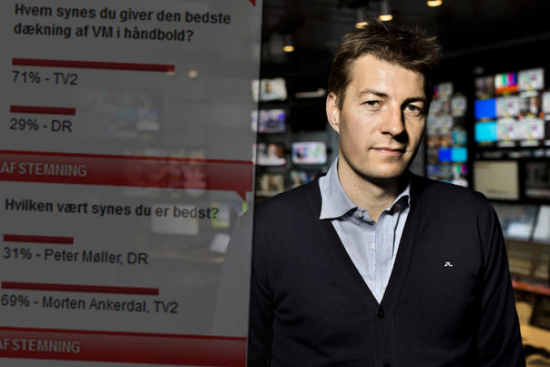 TV2-værten, Morten Ankerdal, er en populær herre hos de danske håndbold-seere Foto: scanpix/billedmontage
