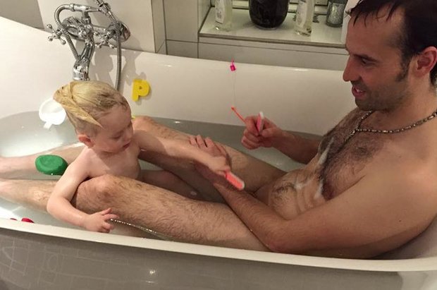 dad and daughter nude a father in the  bath with his daughter is