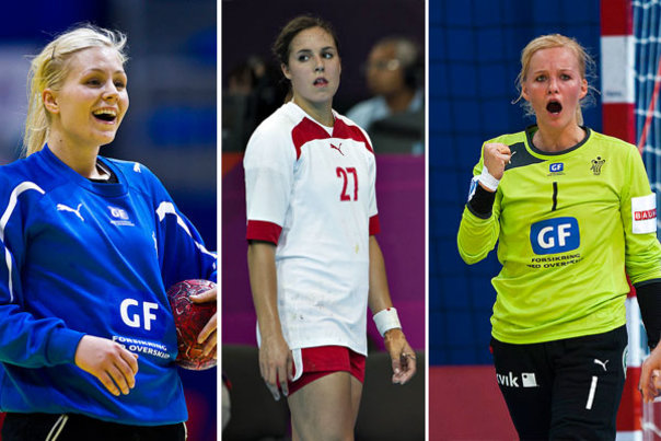 Lotte Grigel, Louise Burgaard og Sandra Toft udpeges til at være de tre EM-piger, som drengene kigger efter. Foto: Lars Rønbøg, Sportagency