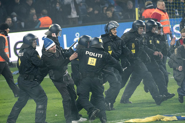 Brøndby har ikke video-optagelser efter fan-balladen efter pokal-sejren over FCK. Foto: Keld Navntoft