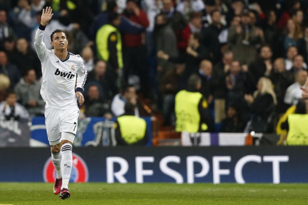 Cristiano Ronaldo har her scoret for Real Madrid mod sin gamle klub, Manchester United. Foto: JUAN MEDINA