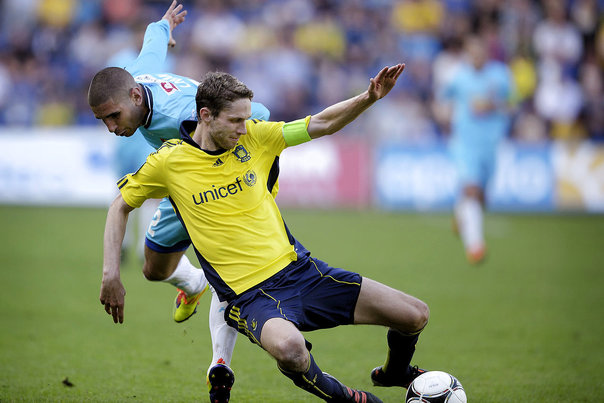 Brøndby-FCN. Rawez Lawan og Clarence Goodson. Foto: LISELOTTE SABROE
